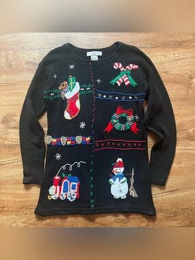 Vintage Ugly Christmas Sweater Petite Medium